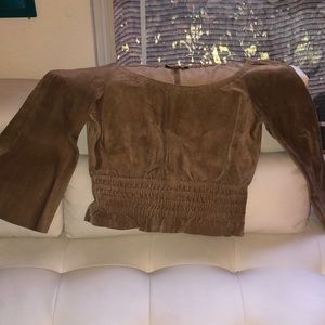 Tan suede top